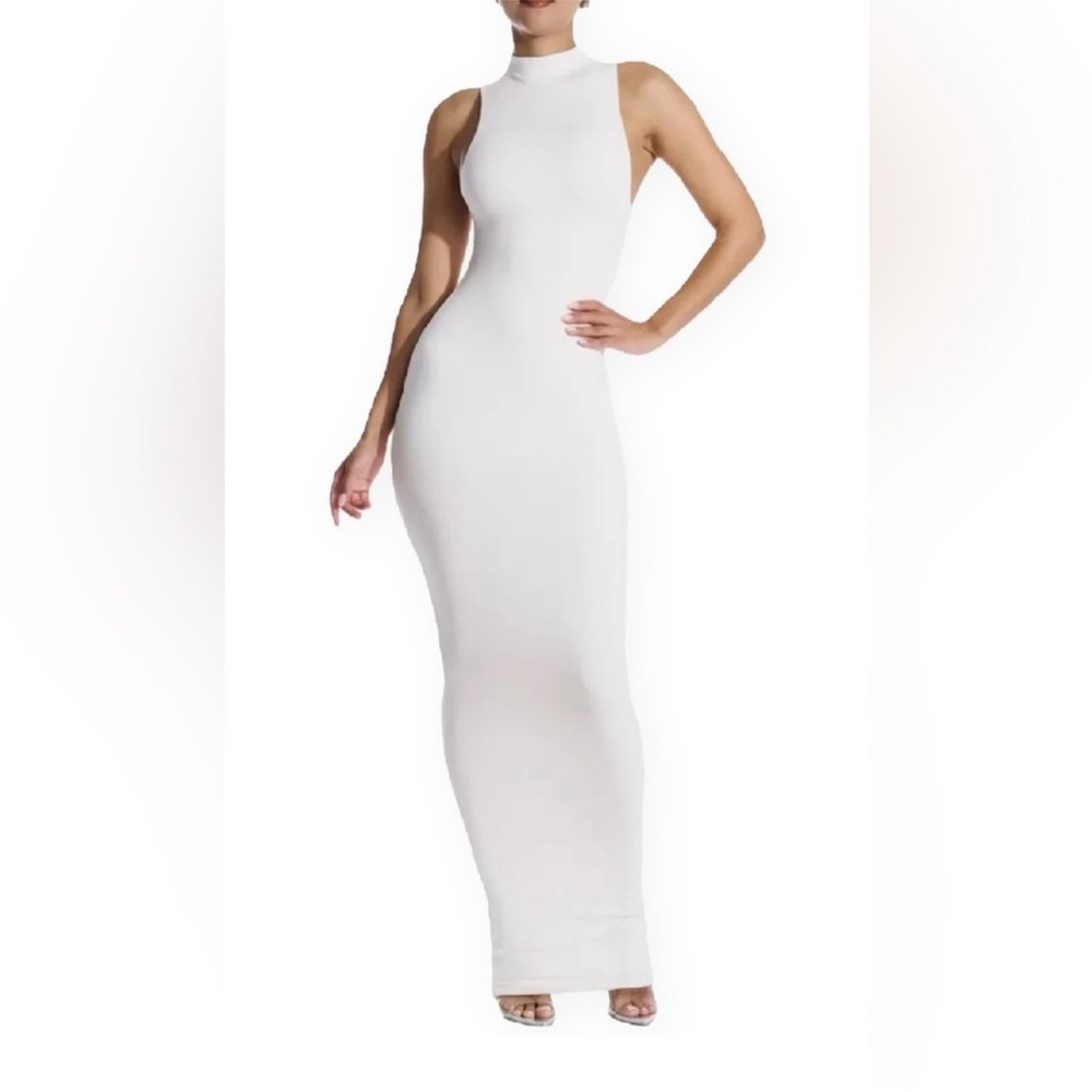 Naked Wardrobe White Sleeveless Maxi Dress